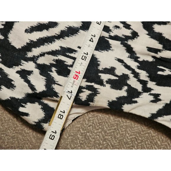 Loft Linen Shift Dress size 12 animal print blue white - Picture 7 of 8